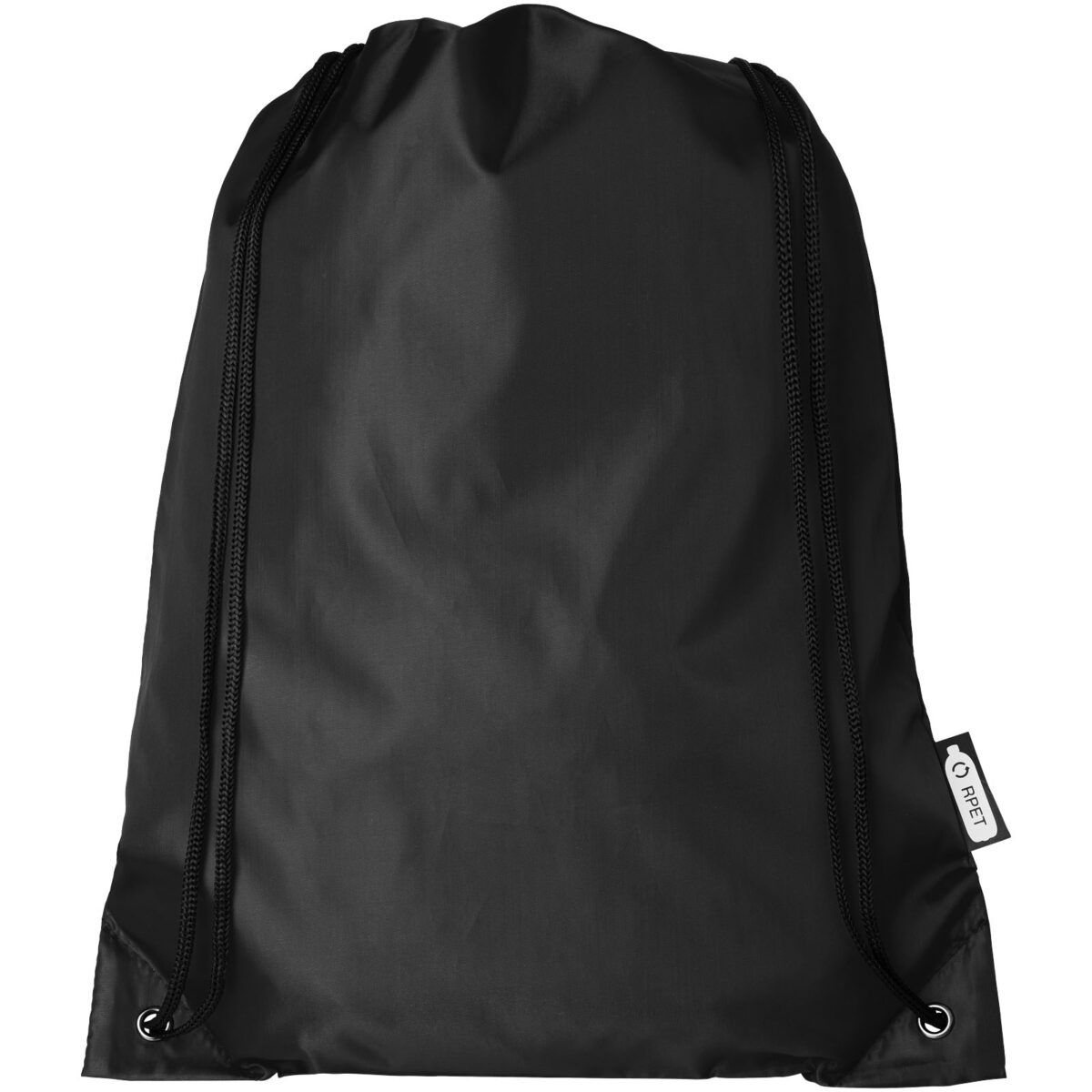 Oriole RPET drawstring bag 5L – Solid black front view