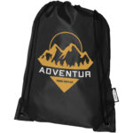Oriole RPET drawstring bag 5L – Solid black with logo
