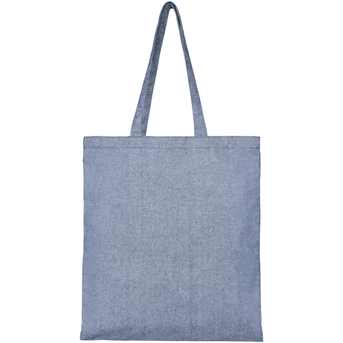 Pheebs 210 g/m² recycled tote bag 7L – Heather blue front view