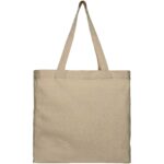 Pheebs 210 g/m² recycled gusset tote bag 13L – Heather natural front view