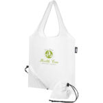Sabia RPET foldable tote bag 7L – White with logo