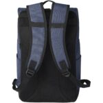 Hoss 15.6" GRS recycled roll-up laptop backpack 12L – Heather navy back view