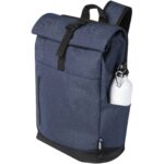Hoss 15.6" GRS recycled roll-up laptop backpack 12L – Heather navy extra view