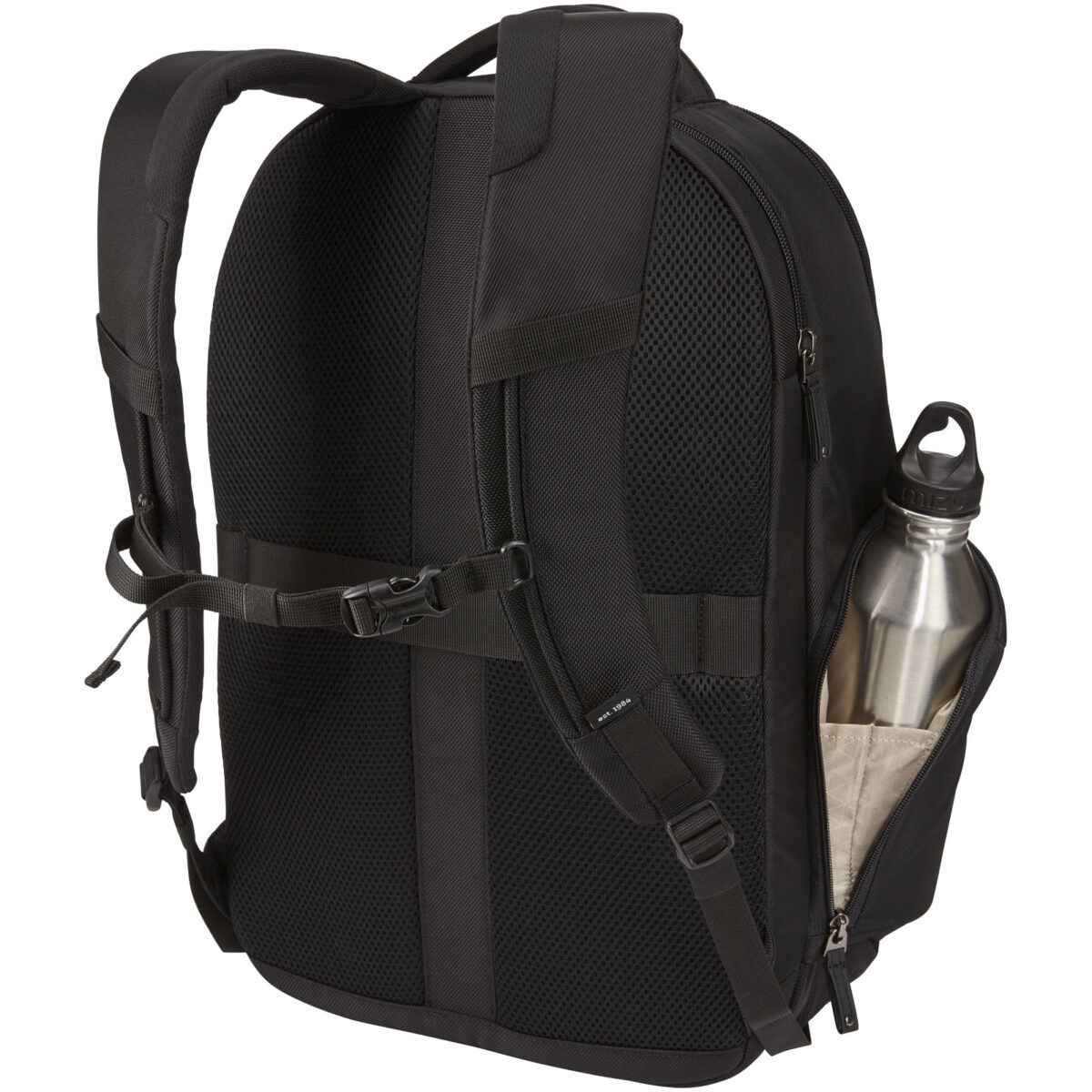 Case Logic Notion 17.3" laptop backpack 29L – Solid black back view