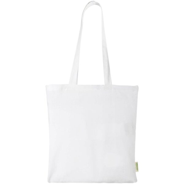 Orissa 140 g/m² organic cotton tote bag 7L – White front view