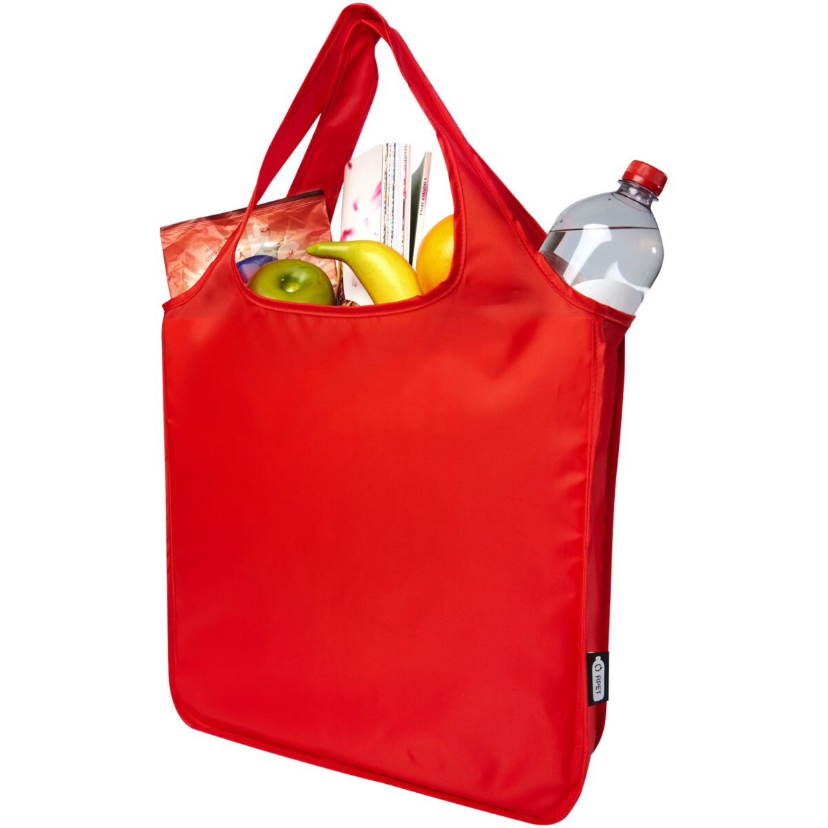 Ash RPET large foldable tote bag 14L – Red extra view