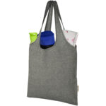 Pheebs 150 g/m² recycled cotton trendy tote bag 7L – Heather black extra view