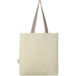 Rainbow 180 g/m² recycled cotton tote bag 5L – Natural back view