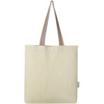 Rainbow 180 g/m² recycled cotton tote bag 5L – Natural front view