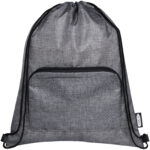 Ash recycled foldable drawstring bag 7L – Heather grey front view