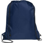 Adventure recycled insulated drawstring bag 9L – Navy back view