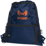 Adventure recycled insulated drawstring bag 9L – Navy with logo
