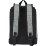 Reclaim 15" GRS recycled two-tone laptop backpack 14L – Solid black back view