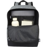 Reclaim 15" GRS recycled two-tone laptop backpack 14L – Solid black extra view