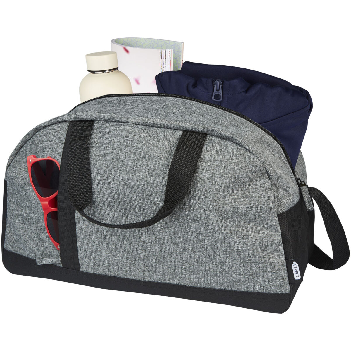 Reclaim GRS recycled two-tone sport duffel bag 21L – Solid black extra view