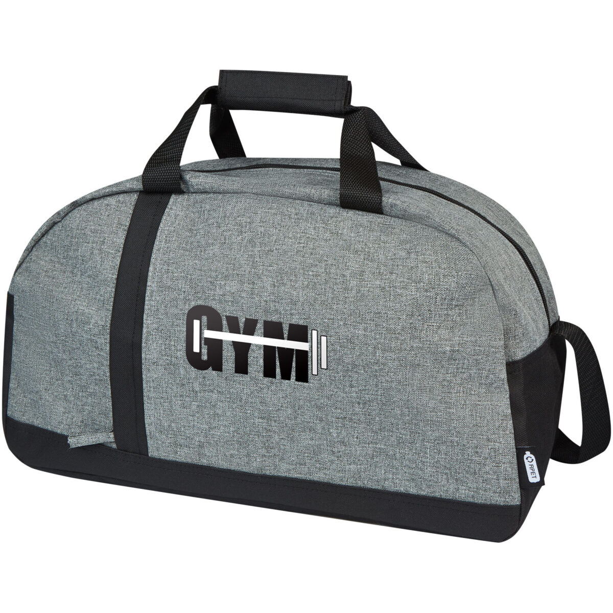 Reclaim GRS recycled two-tone sport duffel bag 21L – Solid black with logo