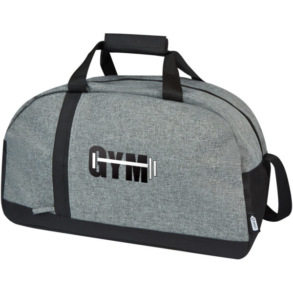 Reclaim GRS recycled two-tone sport duffel bag 21L – Solid black with logo