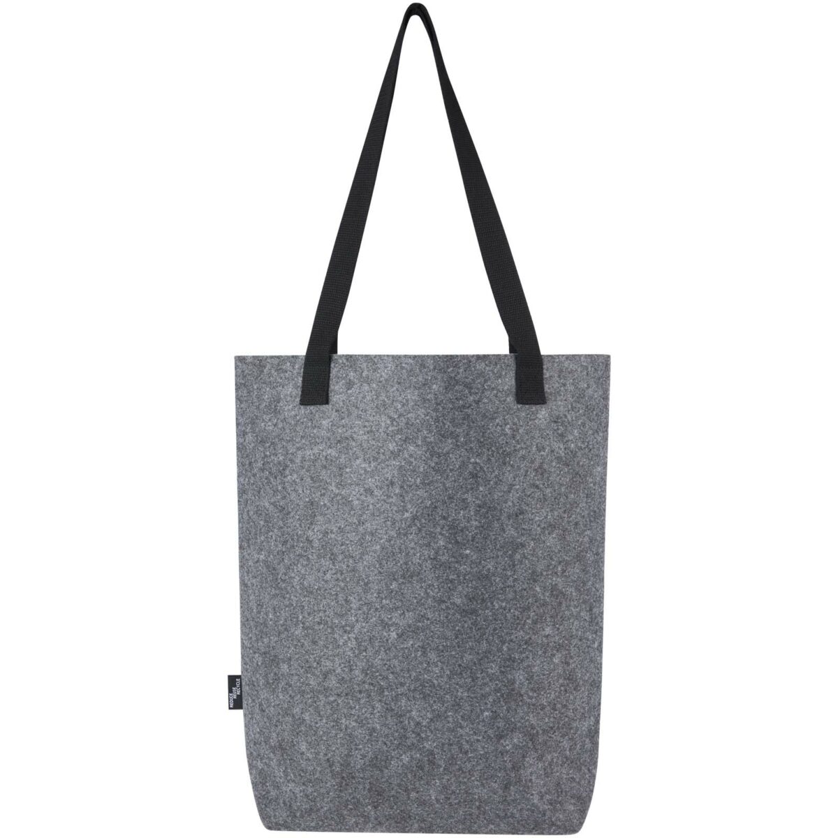 Felta GRS recycled felt tote bag with wide bottom 12L – Medium grey back view