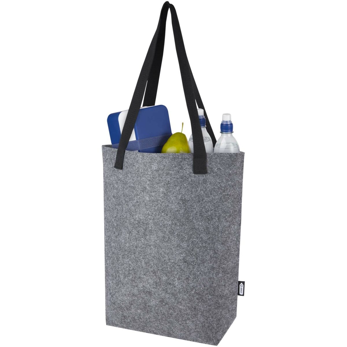 Felta GRS recycled felt tote bag with wide bottom 12L – Medium grey extra view