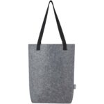 Felta GRS recycled felt tote bag with wide bottom 12L – Medium grey front view