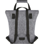Felta GRS recycled felt roll-top bike bag 13L – Medium grey back view