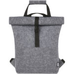 Felta GRS recycled felt roll-top bike bag 13L – Medium grey front view