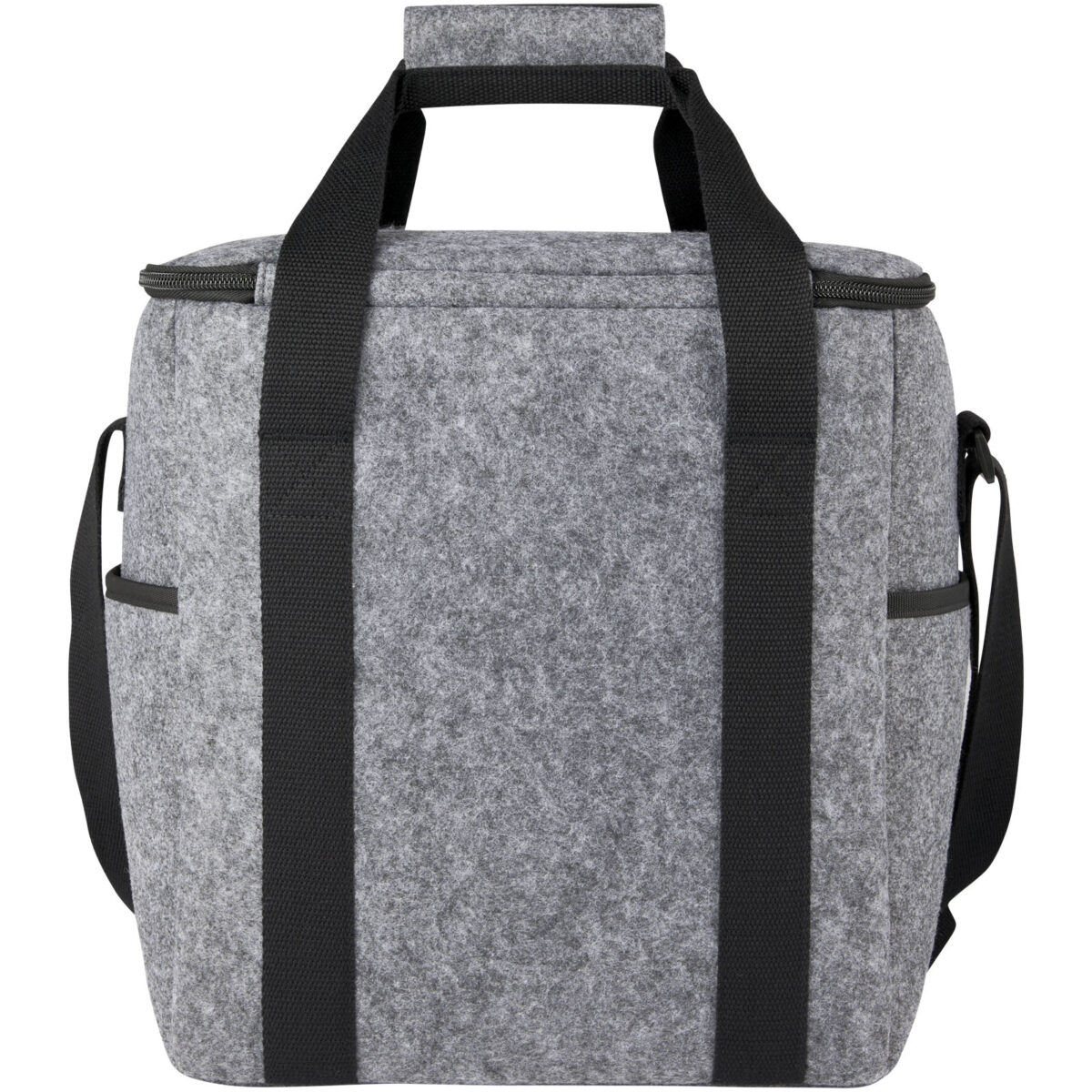 Felta GRS recycled felt bottle cooler bag 21L – Medium grey back view