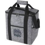 Felta GRS recycled felt bottle cooler bag 21L – Medium grey with logo