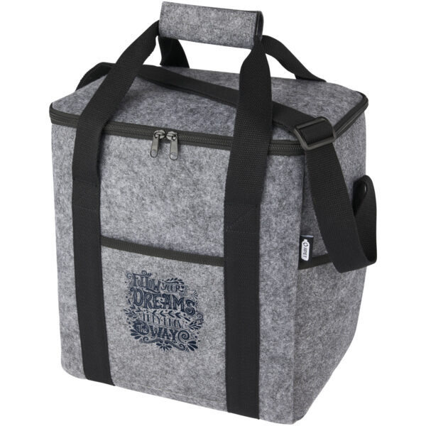 Felta GRS recycled felt bottle cooler bag 21L – Medium grey with logo