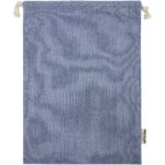 Pheebs 150 g/m² GRS recycled cotton gift bag large 4L – Heather blue back view