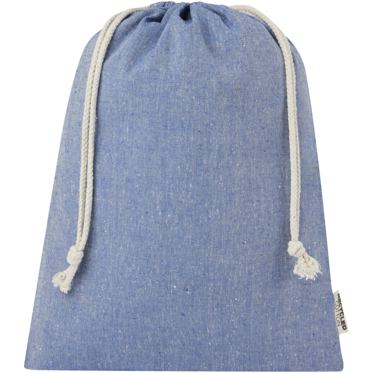 Pheebs 150 g/m² GRS recycled cotton gift bag large 4L – Heather blue front view