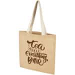 Juta 300 g/m² jute tote bag 7L – Natural with logo