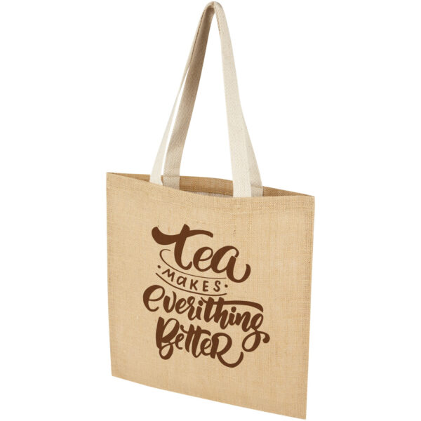 Juta 300 g/m² jute tote bag 7L – Natural with logo