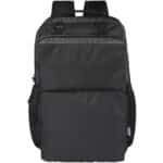Trailhead 15" GRS recycled lightweight laptop backpack 14L – Solid black front view