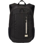 Case Logic Jaunt 15.6" recycled backpack 23L – Solid black front view