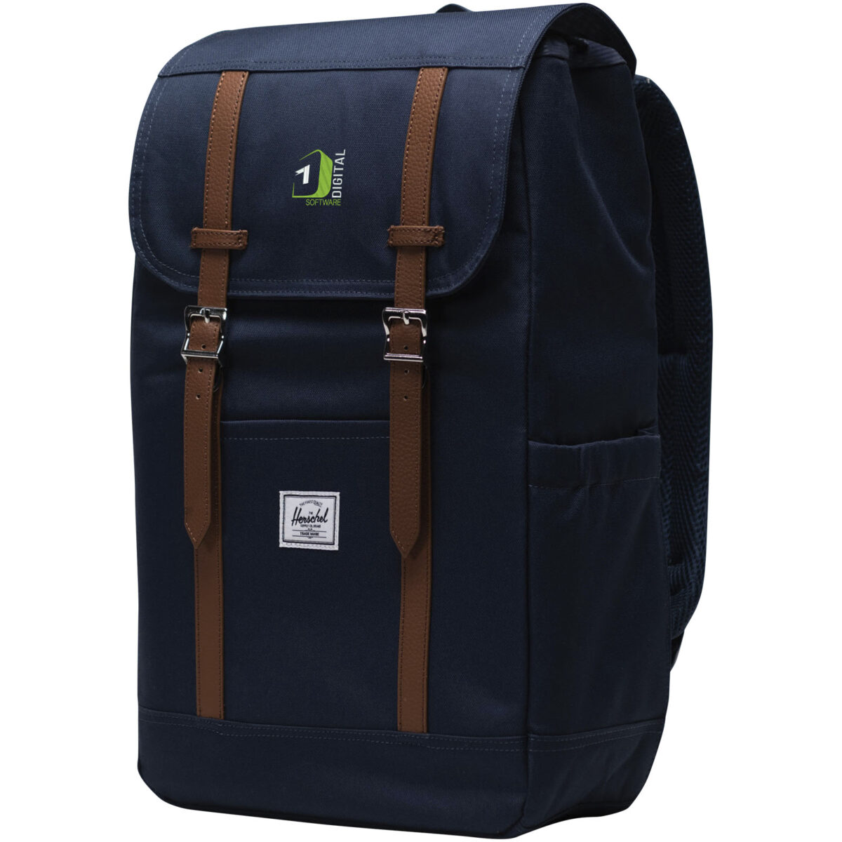 Herschel Retreat™ recycled laptop backpack 23L – Navy with logo