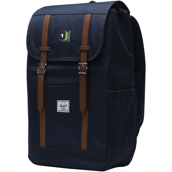 Herschel Retreat™ recycled laptop backpack 23L – Navy with logo