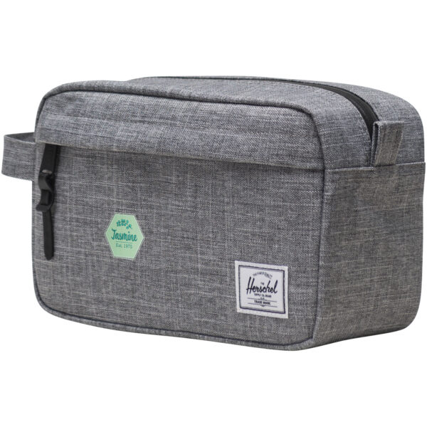 Herschel Chapter recycled travel kit – Heather grey with logo
