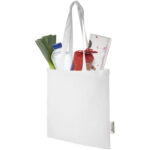 Madras 140 g/m2 GRS recycled cotton tote bag 7L – White extra view