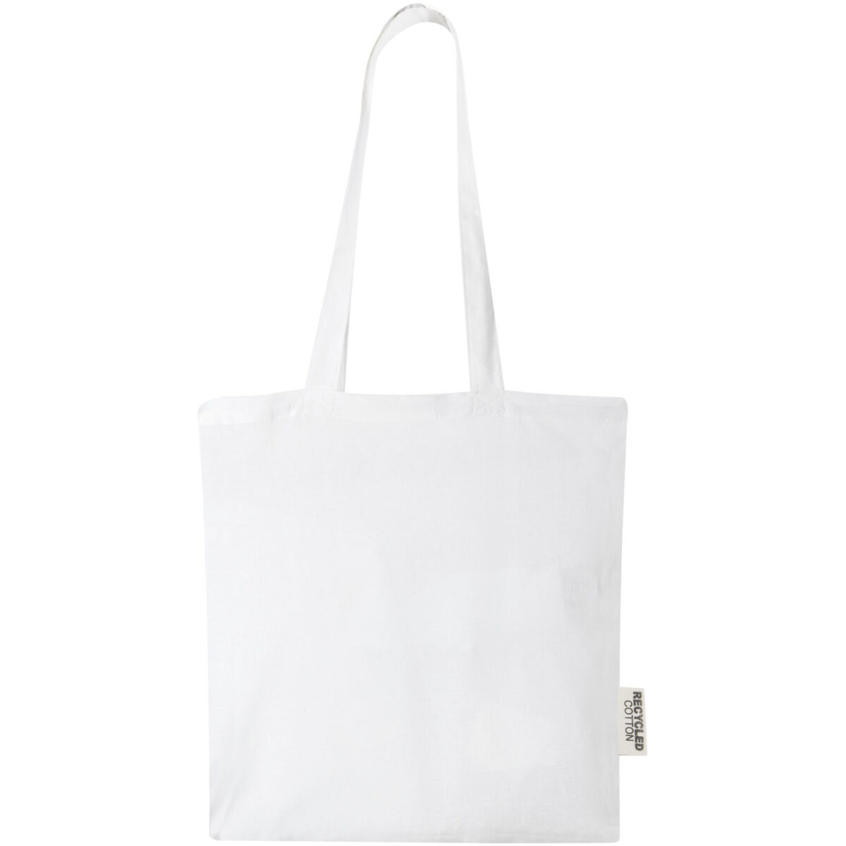 Madras 140 g/m2 GRS recycled cotton tote bag 7L – White front view