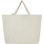 Cannes 200 g/m2 recycled shopper tote bag 10L – Natural back view