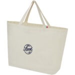 Cannes 200 g/m2 recycled shopper tote bag 10L – Natural with logo