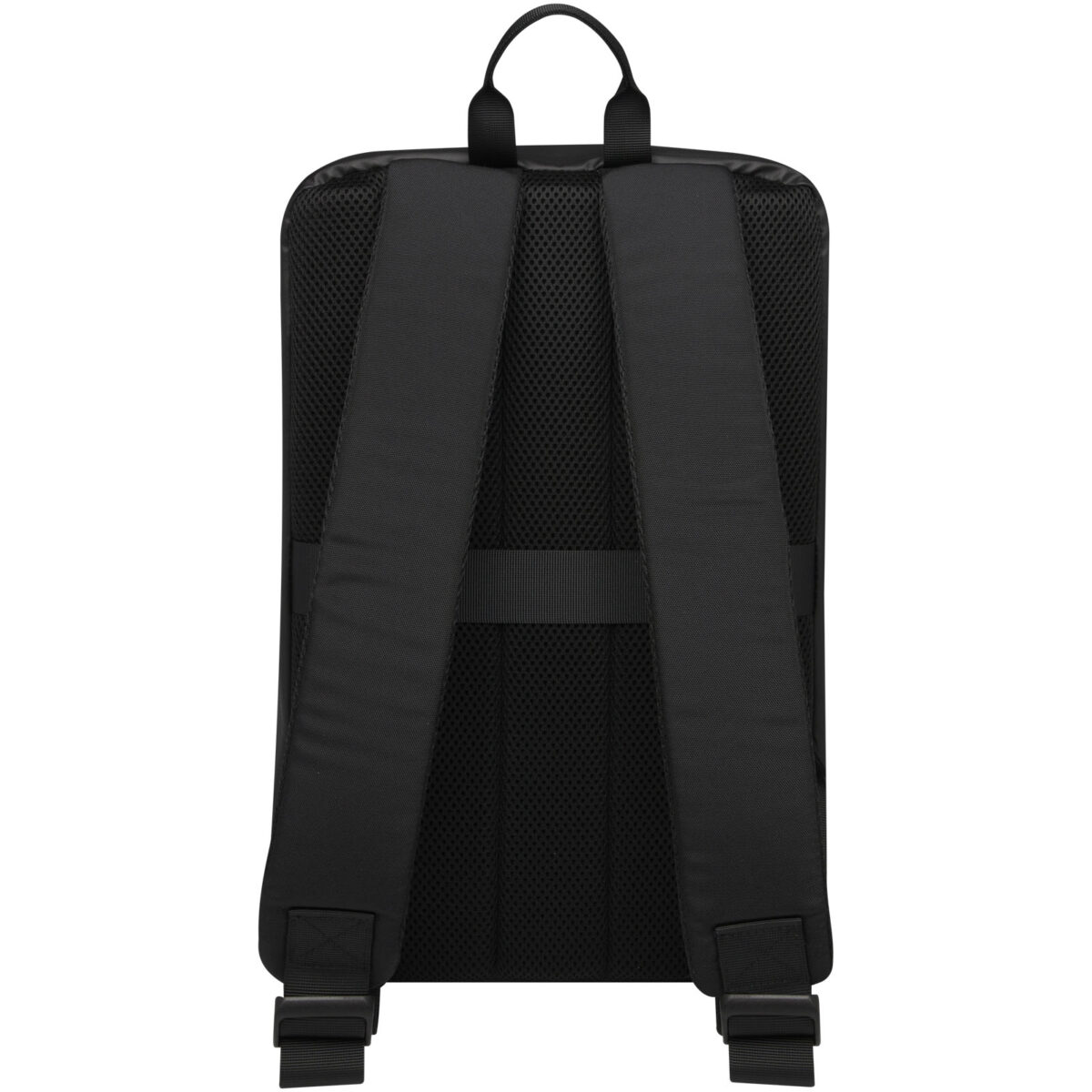 Rise 15.6" GRS recycled laptop backpack – Solid black back view