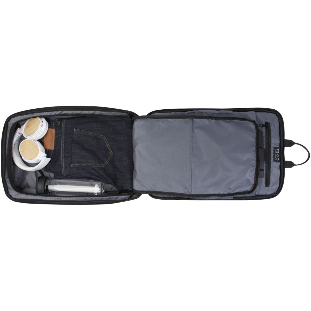 Rise 15.6" GRS recycled laptop backpack – Solid black extra view