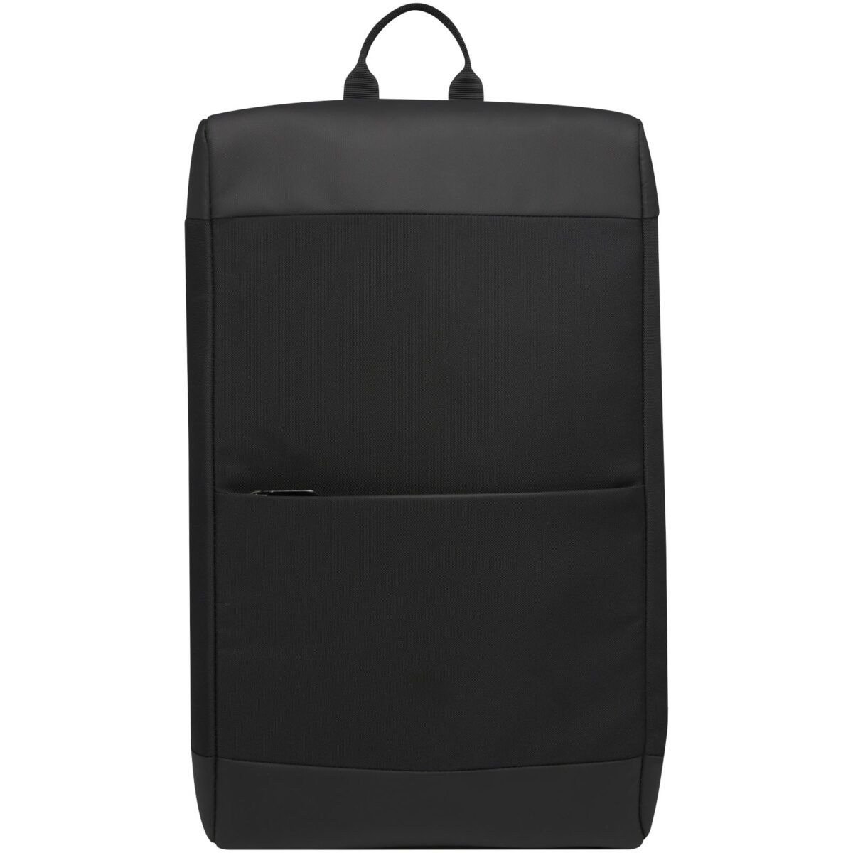 Rise 15.6" GRS recycled laptop backpack – Solid black front view