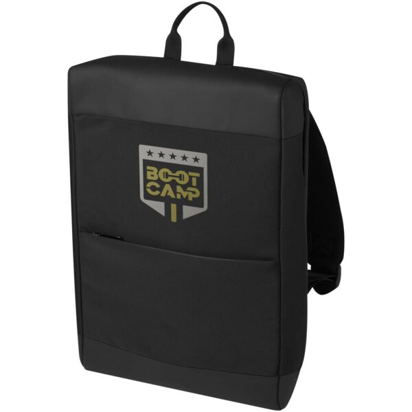 Rise 15.6" GRS recycled laptop backpack – Solid black with logo