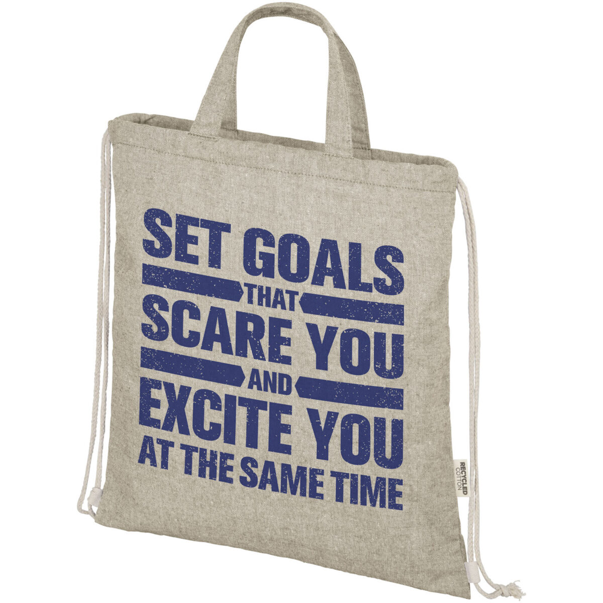 Pheebs 150 g/m² Aware™ drawstring bag – Natural with logo