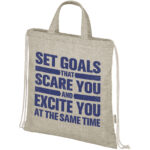 Pheebs 150 g/m² Aware™ drawstring bag – Natural with logo