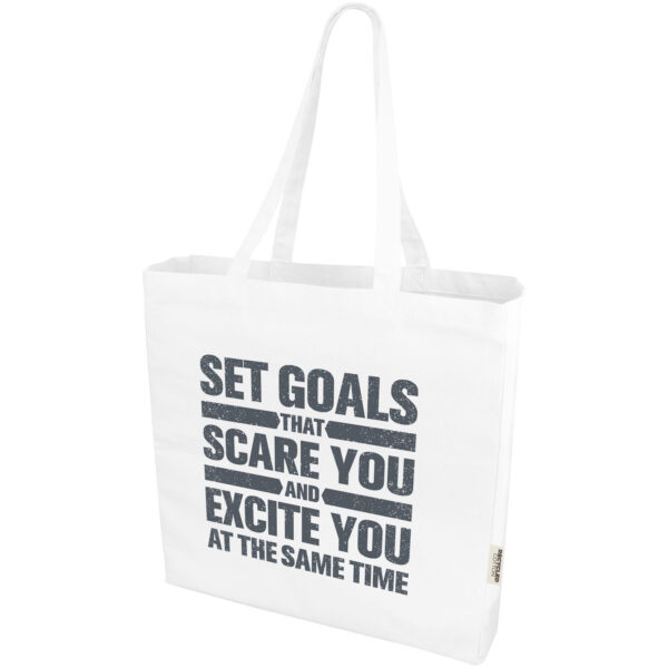 Odessa 220 g/m² recycled tote bag – White with logo