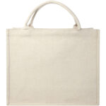 Page 500 g/m² Aware™ recycled book tote bag – Oatmeal back view